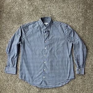 Peter Millar Men's Blue Checkered Shirt Size XL